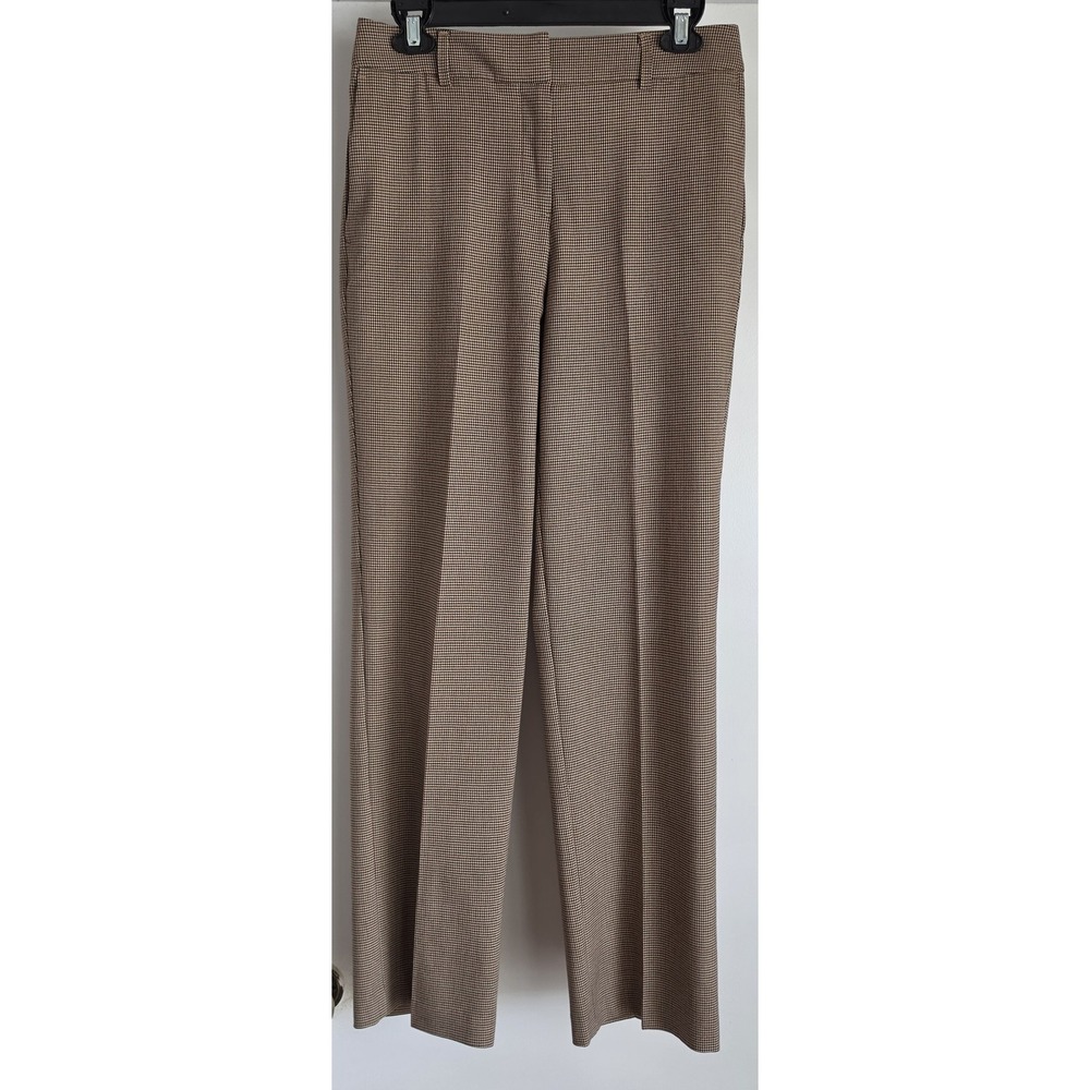 NWT Rachel Zoe Houndstooth Dress Pants Size 2 Brown Black Work Trousers Slacks